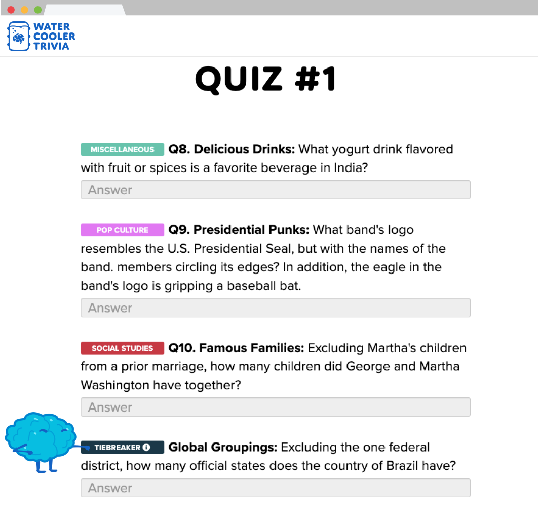 Water Cooler Trivia How it works